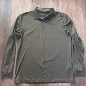 Louis Castel Men’s Green Striped Long Sleeve Athletic Golf Polo sz 105 US L